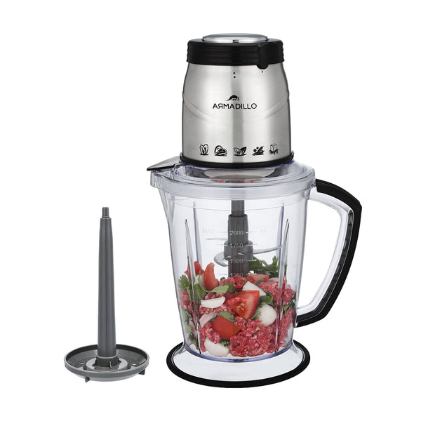 أرماديللو مفرمة طعام عدد 2سرعة 2لتر 800وات ستانلس