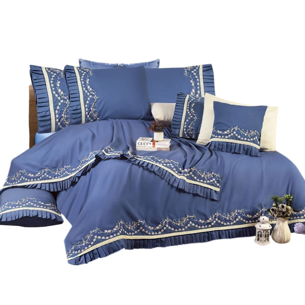 طقم ملاية سرير 4 قطع أزرق