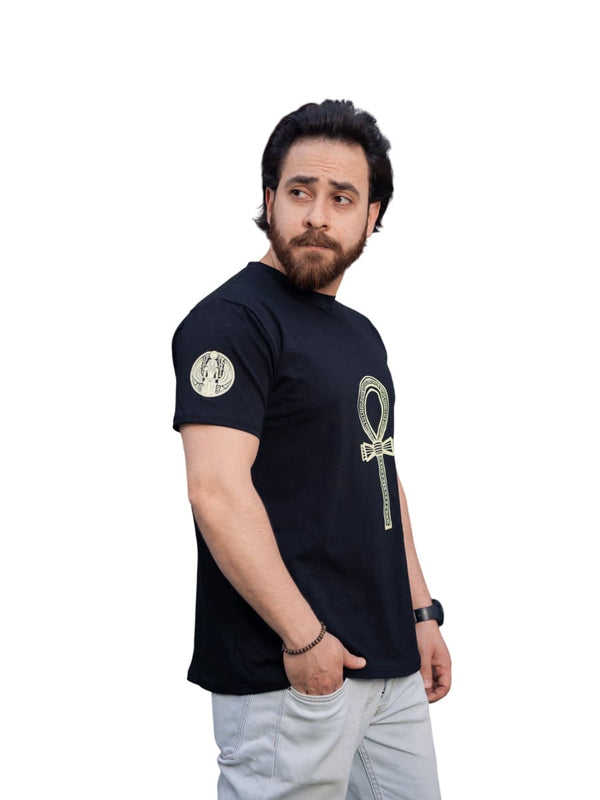 تيشيرت هيروغليفي رسمة مفتاح الحياة رجالي