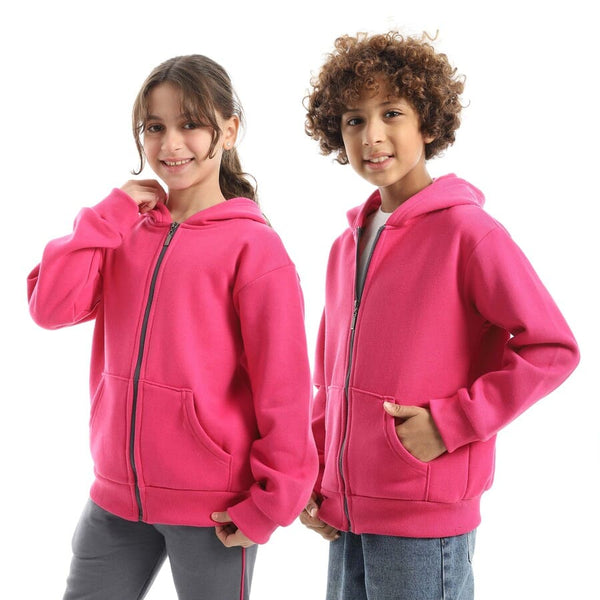 Children's cotton zip-up sweatshirt in distinctive colors