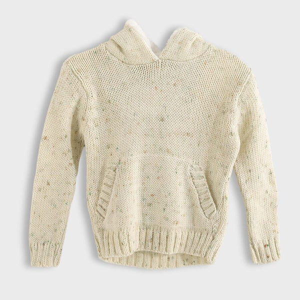 Children's hooded sweatshirt in a distinctive beige color