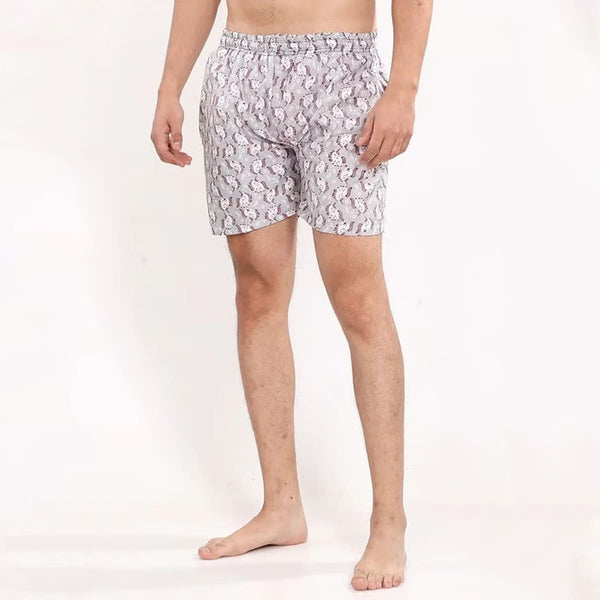 Men's swim shorts with a distinctive Sesame Street print