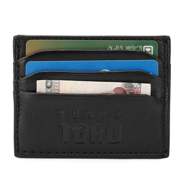 Wallet and card holder, made of high-quality cowhide leather, with more than 6 pockets (W4)