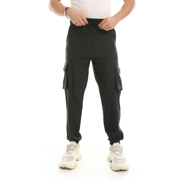 Men's cotton track pants with side pockets