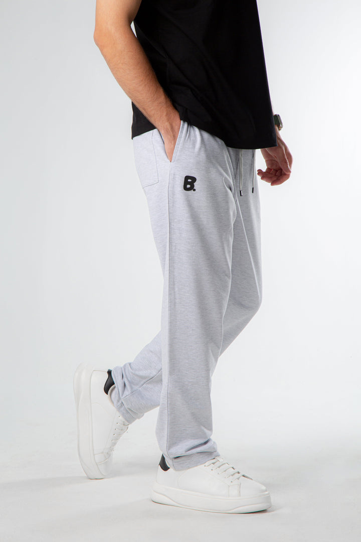 REGULAR FIT JOGGER WAIST PANTS - Ice Gray.