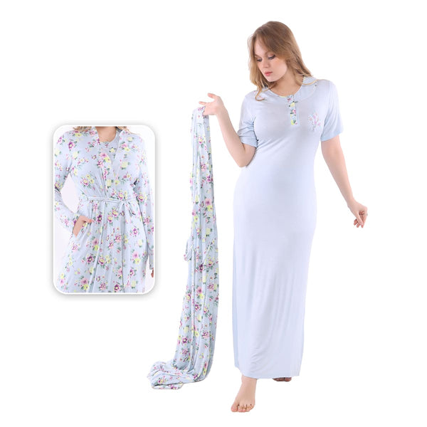 Two-piece set: long nightgown and women's robe from Simsim 
