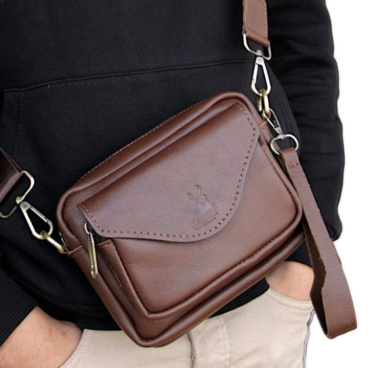 شنطة يد وكروس جلد طبيعي