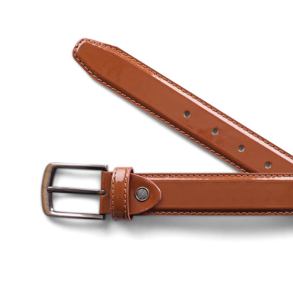 حزام رجالي جلد طبيعي بقري كلاسيك فورمال فيرنيه لامع