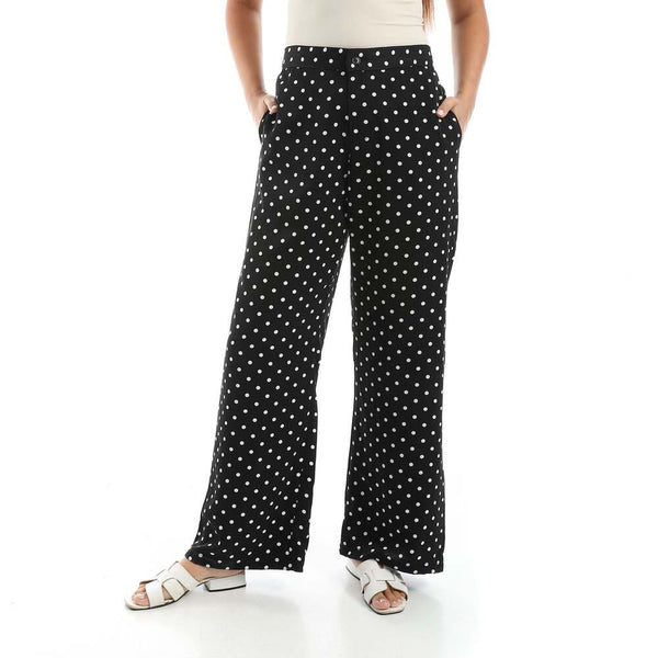 Women's satin trousers in elegant black