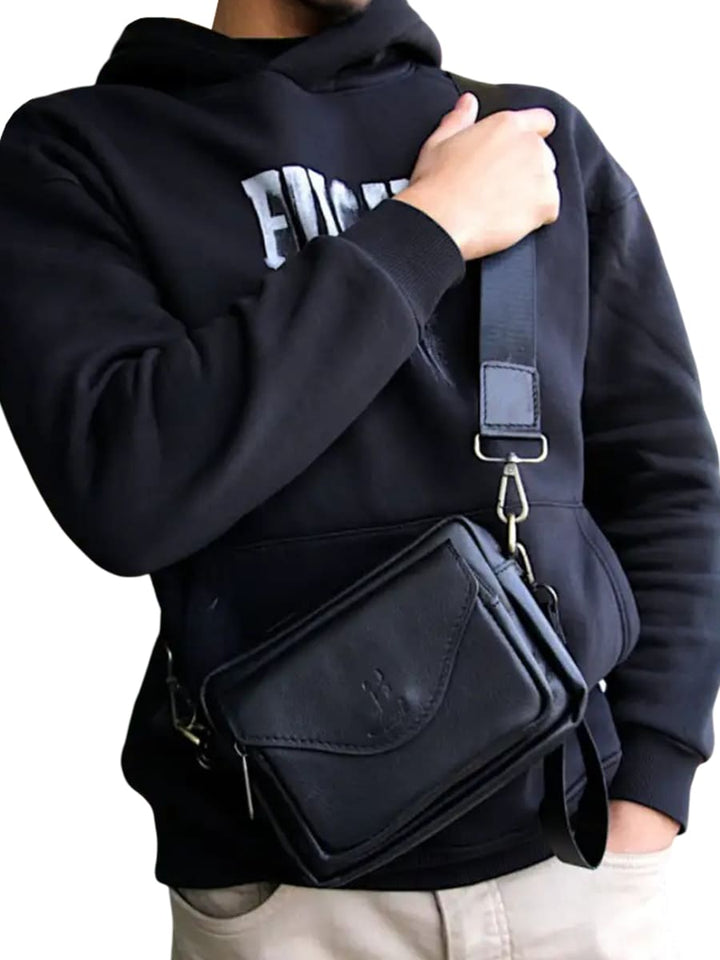 شنطة يد وكروس جلد طبيعي