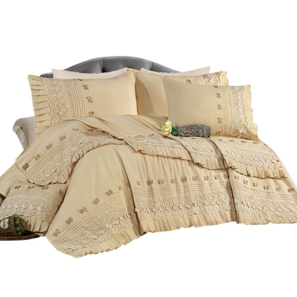 طقم ملاية سرير 4 قطع بيج