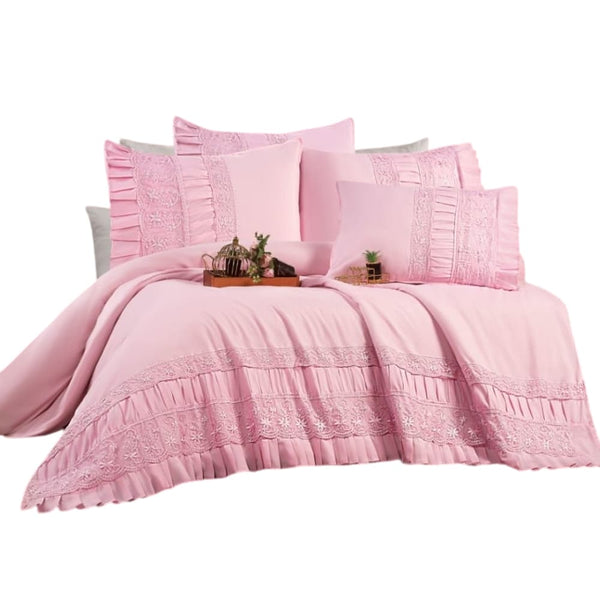 طقم ملاية سرير 4 قطع بينك