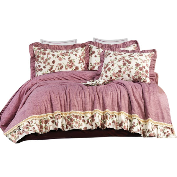 طقم ملاية سرير 4 قطع موف مشجر