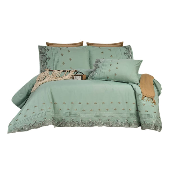 طقم ملاية سرير 4 قطع مينت جرين غامق