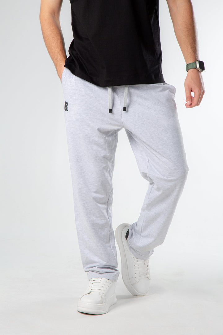 REGULAR FIT JOGGER WAIST PANTS - Ice Gray.