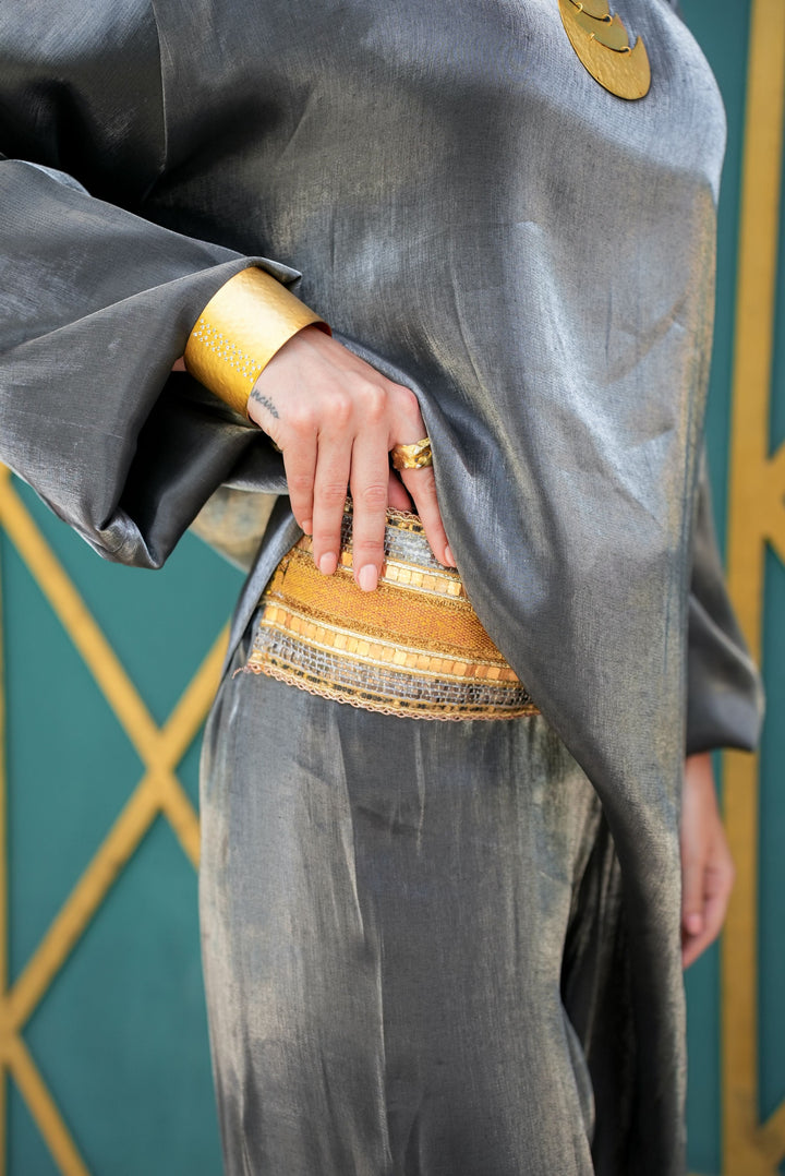 طقم حريمي شمر جراي أنيق للمناسبات