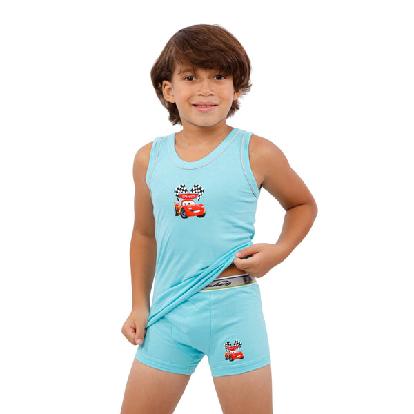 Boys' jumper and boxer shorts set, baby blue