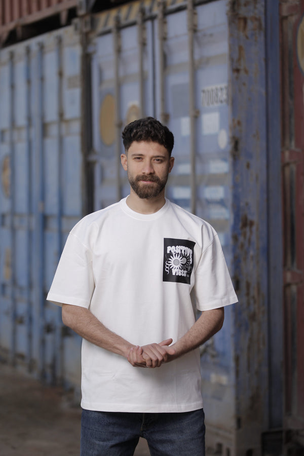 "Positive Vibes" Oversized T-shirt (Printed).