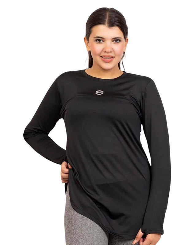 تيشيرت رياضي حريمي بكم أسود