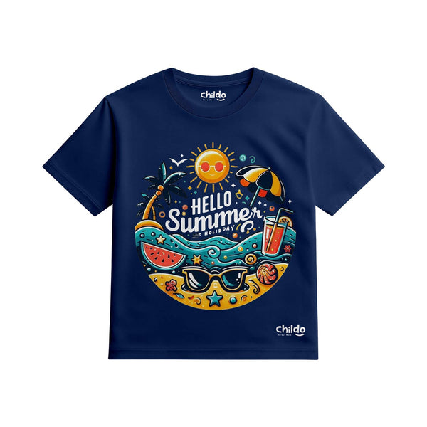 تيشيرت صيفي أولادي Hello Summer