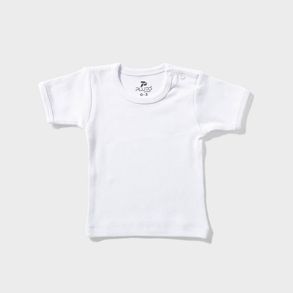 white cotton half-sleeve top for newborns