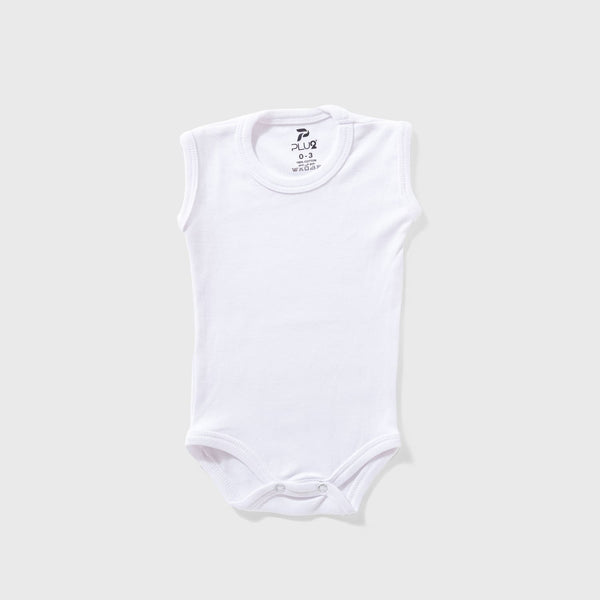 White cotton bodysuit for newborns