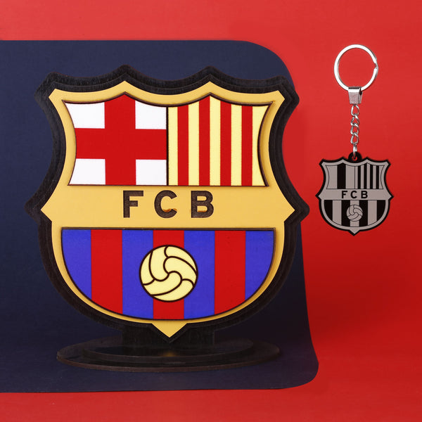 FC Barcelona shield + acrylic medal gift