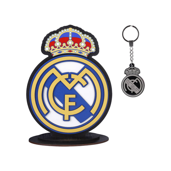 Real Madrid club shield + acrylic medal gift