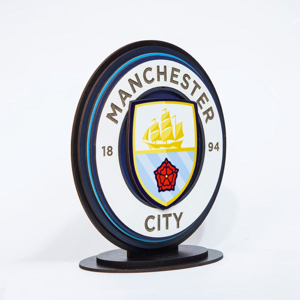 Manchester City Club shield + acrylic medal gift