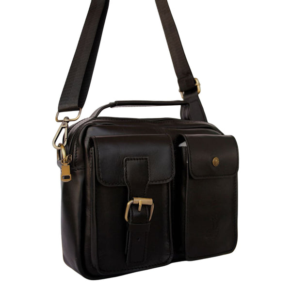High-quality genuine leather men's crossbody bag