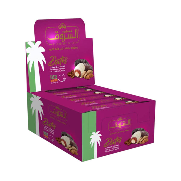 تمر منزوع النوي محشي لوز 3نكهات باكت 12 عبوة 3 تمرات