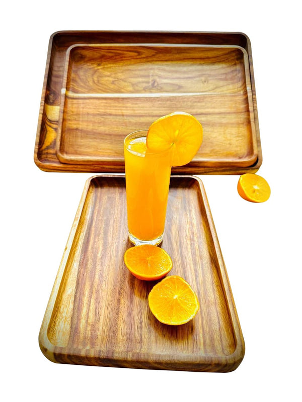 طقم صوانى خشبية 3 قطع