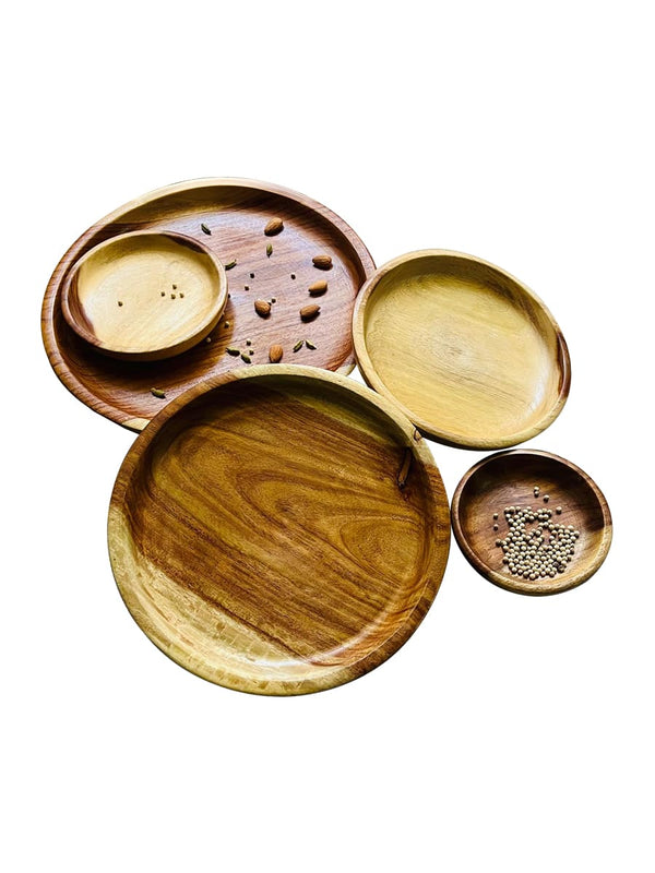 طقم أطباق خشبي مسطح