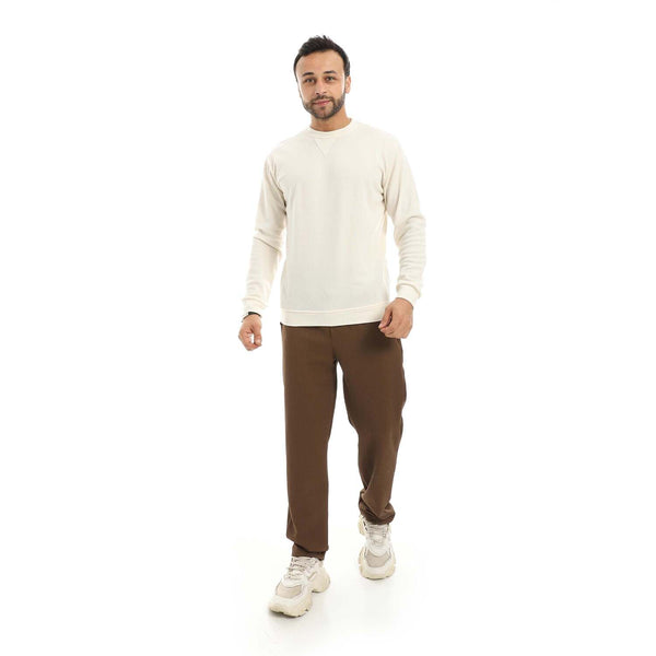 Men's round neck pajama set in premium cotton