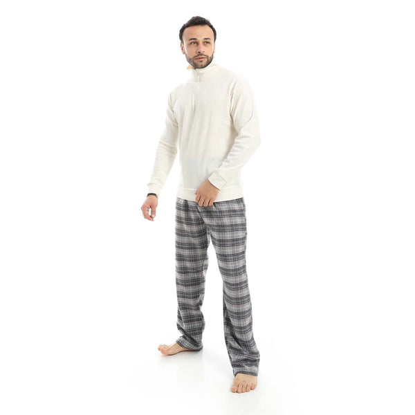 Falafel half-zip pajamas with pants