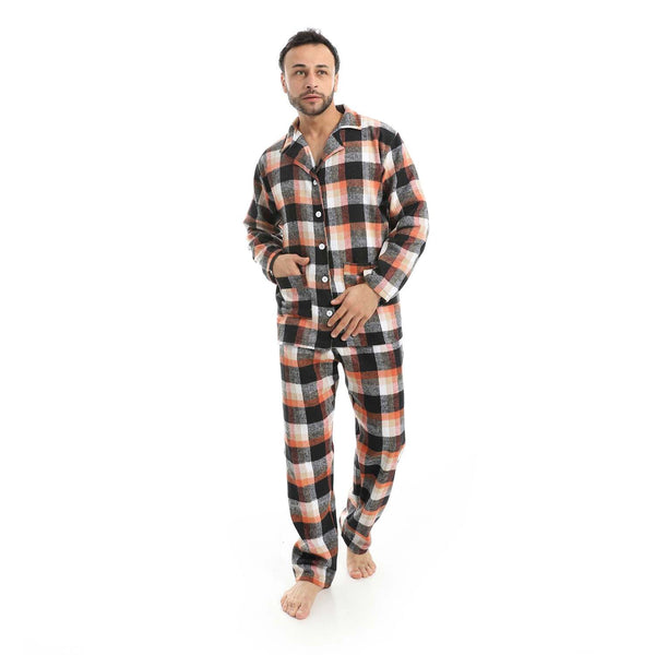 Men's button-up pajama set in soft and comfortable fabric