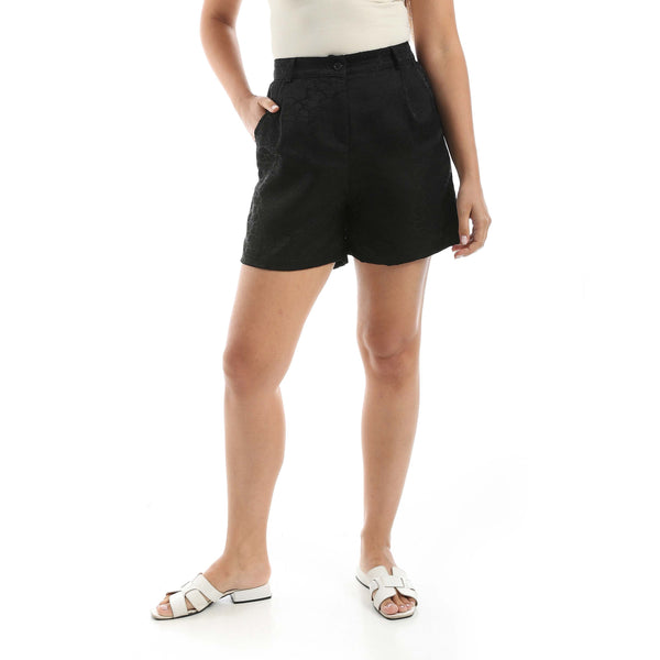 Women's black Milton shorts with side pockets