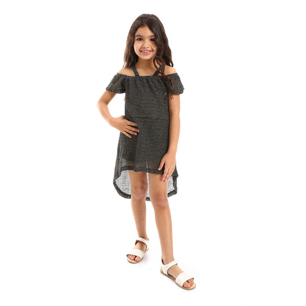 Kady's off-the-shoulder dress for girls with a modern design