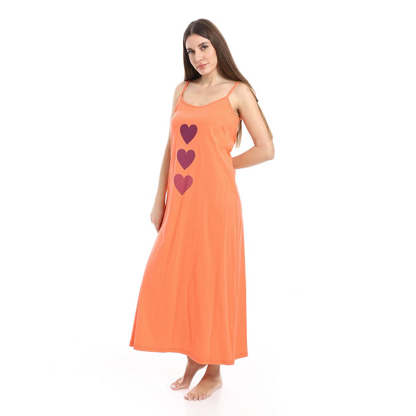 Women's long strapless nightgown, 100% cotton