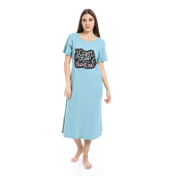 Elegant women's long nightgown with short sleeves