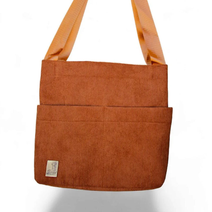 شنطة يد  باج حريمي قطيفة مضلعة بمقابض مزدوجة – شنطة كاجوال أنيقة بجيوب داخلية أنيقة من الجلد الطبيعي – متعددة الاستخدام بيد ثابتة.